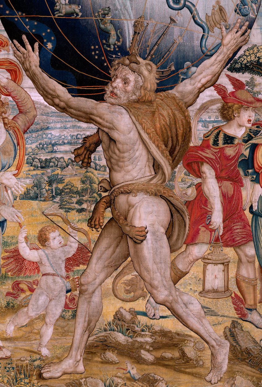 De Sferen. Hercules ondersteunt de hemelsfeer door Bernart van (attr. to) Orley