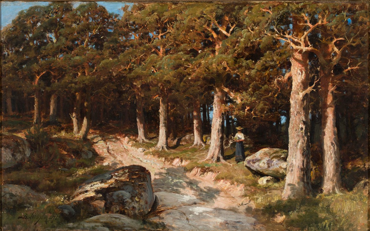 Vrouw in het bos door Berndt Lindholm