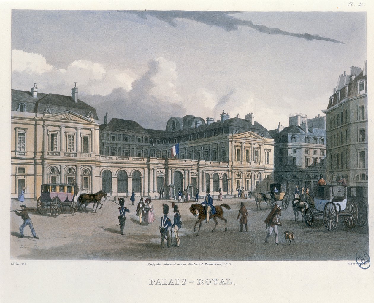 Het Palais-Royal, Parijs, 1832 door Bernhard Schmidt