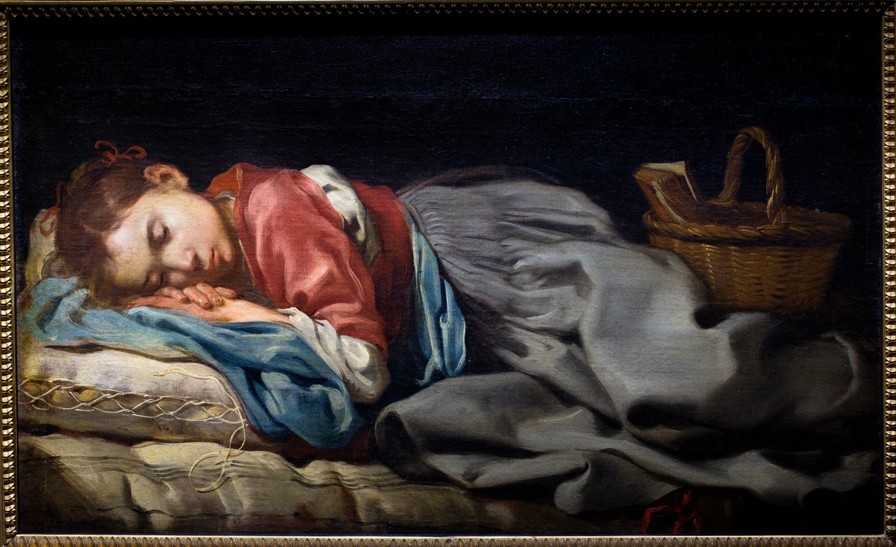 Slapend meisje door Bernhard (fl.1624-87) Keil