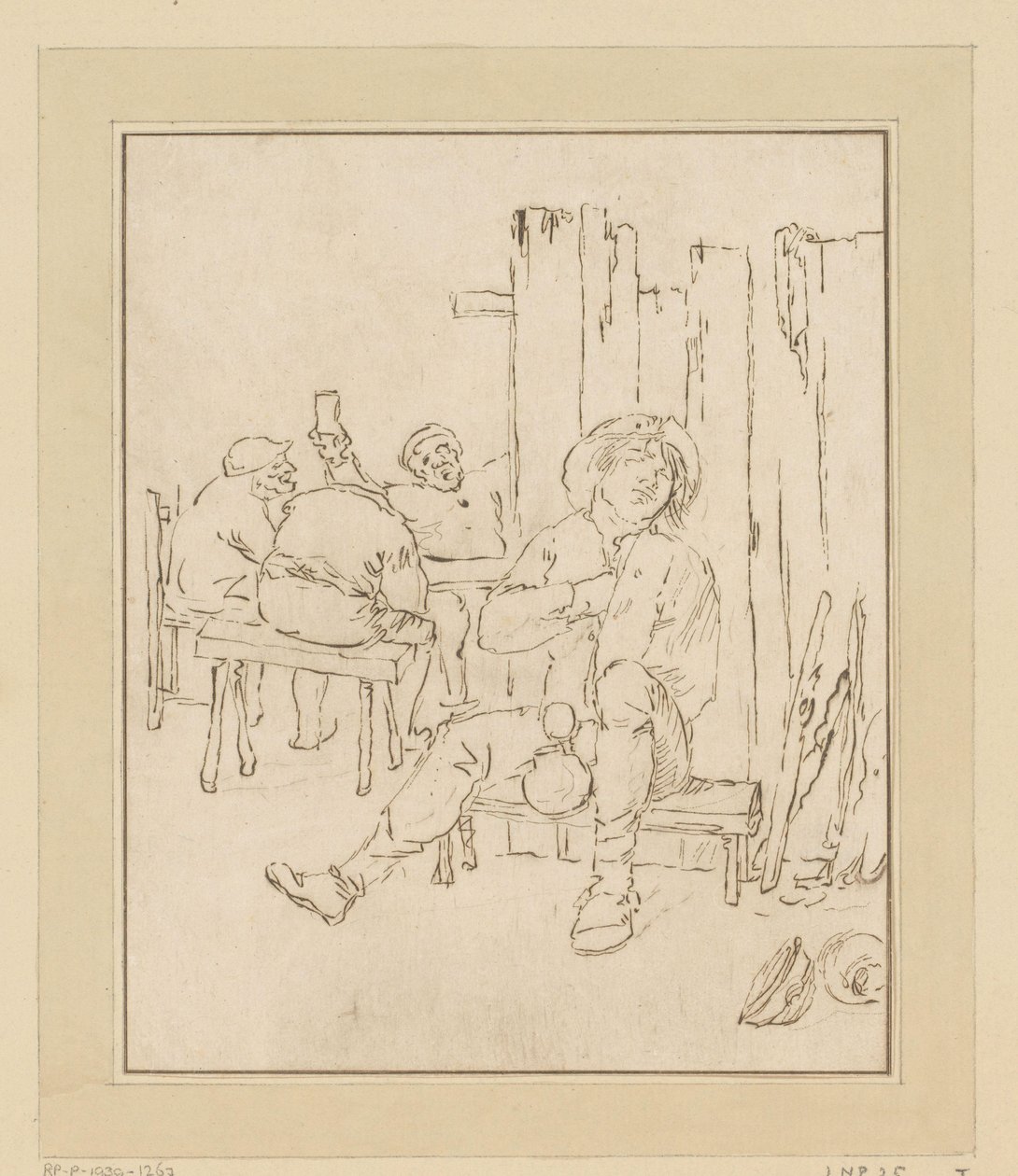 Dronken boer in herberg door Bernhard Schreuder