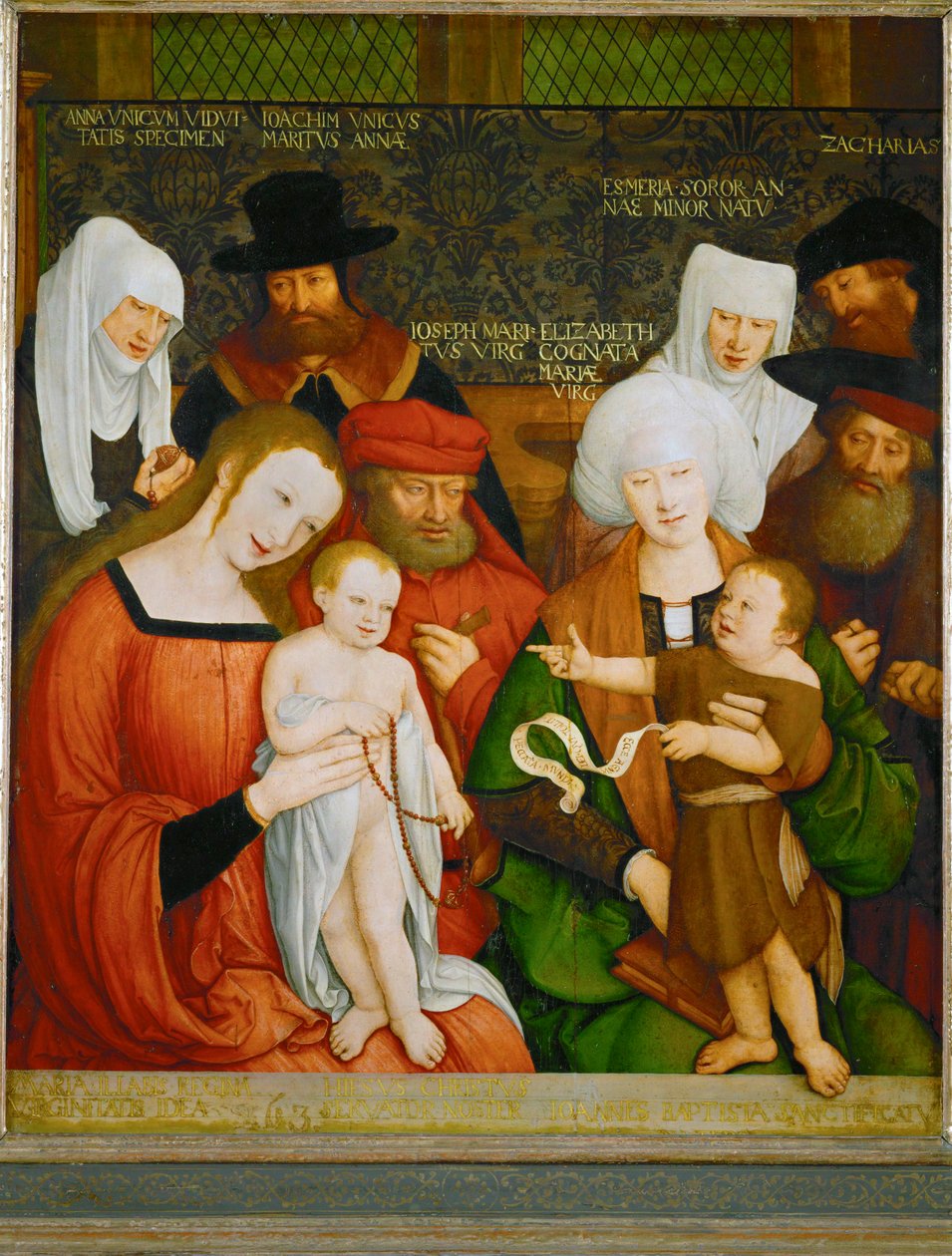 Die Heilige Sippe (painting on wood) door Bernhard Strigel