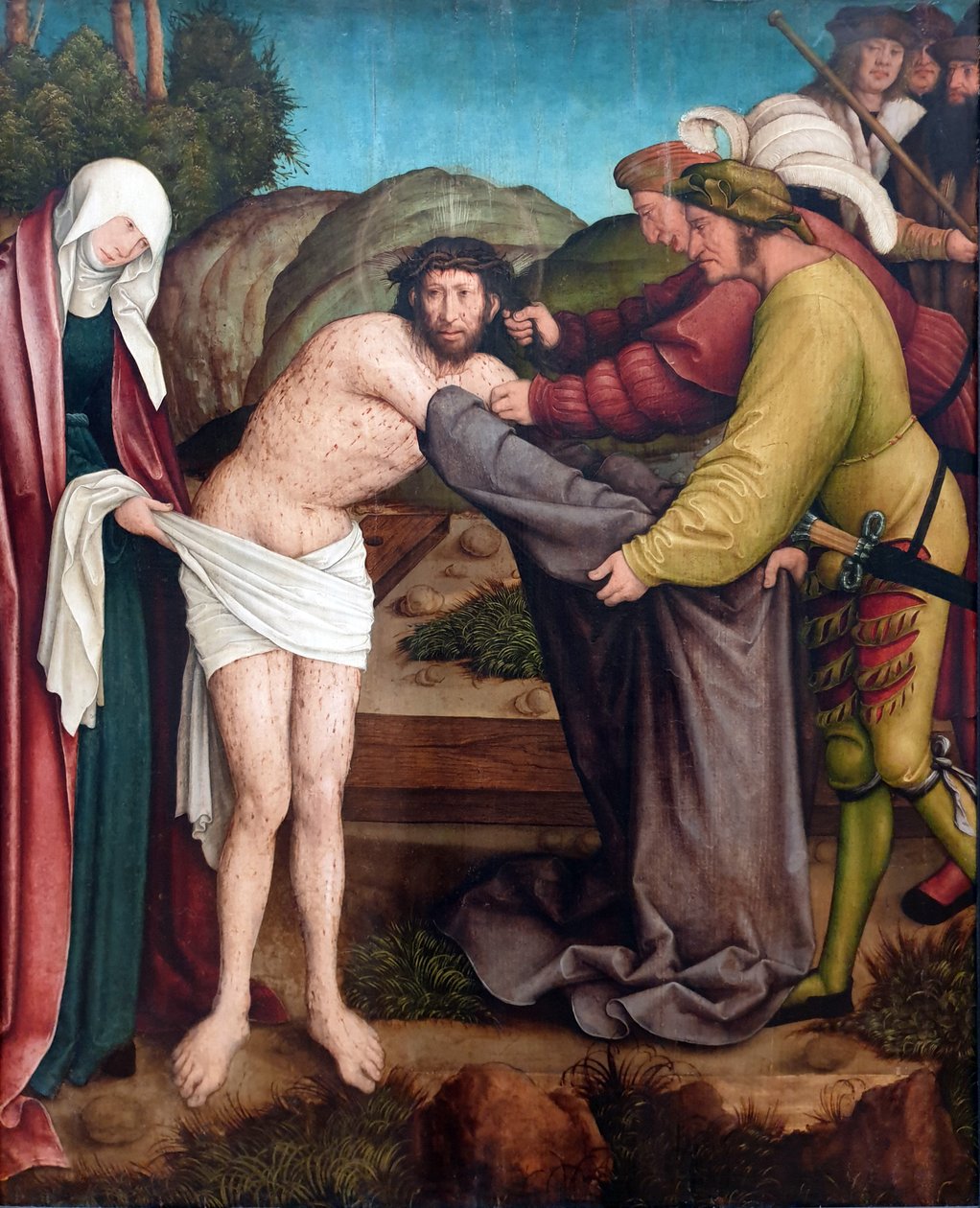 Duits: Die Entkleidung Christi De vermomming van Christus door Bernhard Strigel