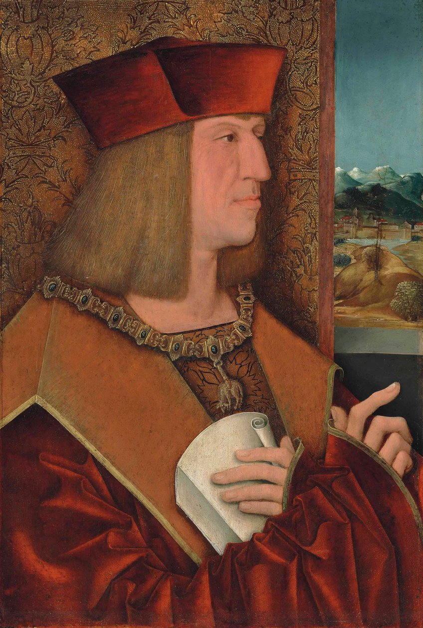 Portret van Maximiliaan I door Bernhard Strigel