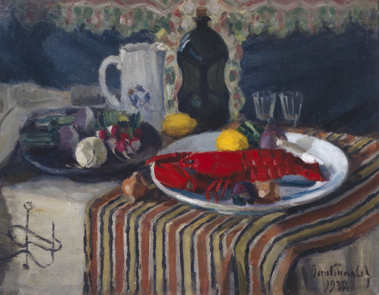 Bord met kreeft en citroen door Bernt Wilhelm Tunold
