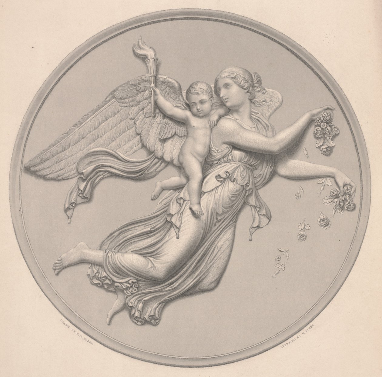 Ochtend, getekend door F. R. Roffe (fl.1850-63), gegraveerd door William Callio Roffe (1817-89), midden 19e eeuw (reproductie van gravure) door Bertel (after) Thorvaldsen