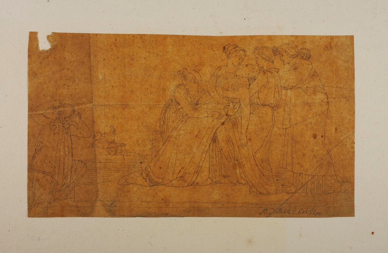 Andromache ohnmächtig beim Anblick von Hektors Leiche door Bertel Thorvaldsen