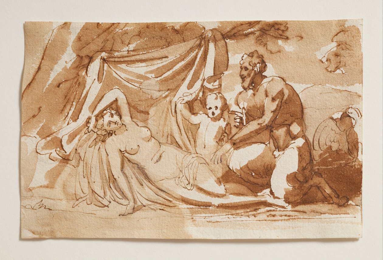 Jupiter als sater en Antiope door Bertel Thorvaldsen