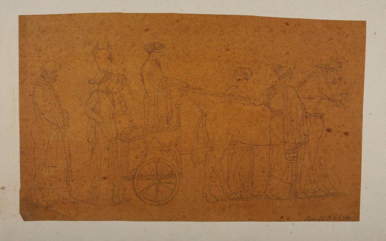 Odysseus folgt Nausikaa und den Ehrendamen door Bertel Thorvaldsen