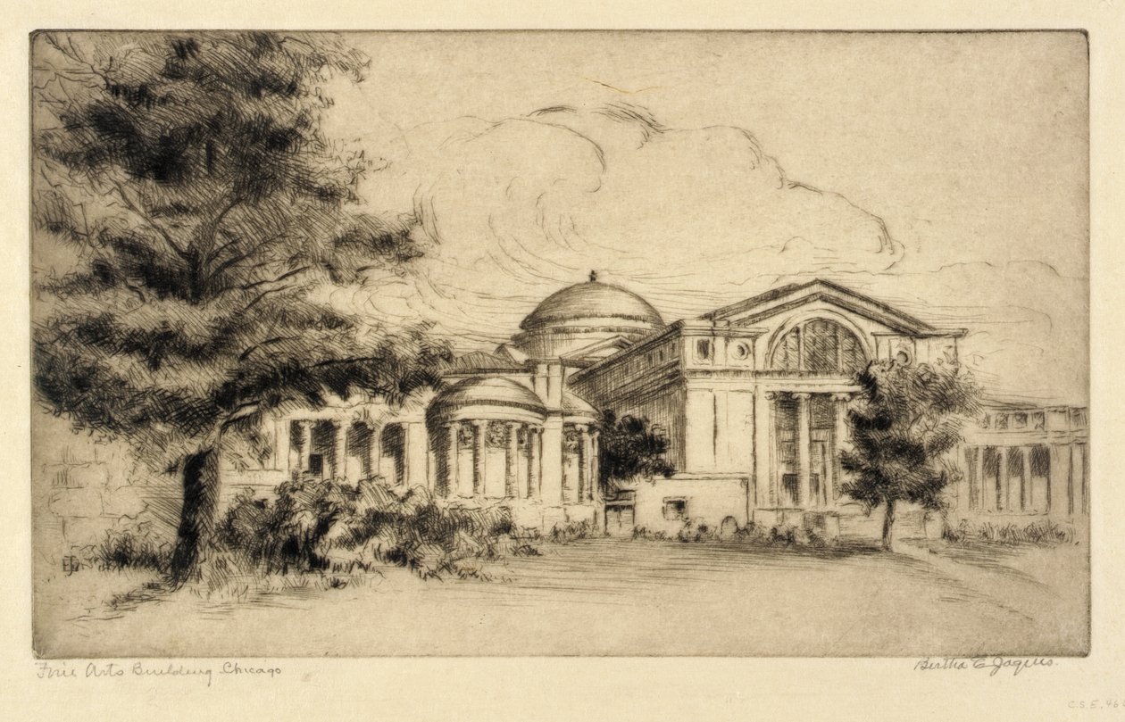 Gebouw voor schone kunsten, Chicago (gevel, west) door Bertha E. Jaques