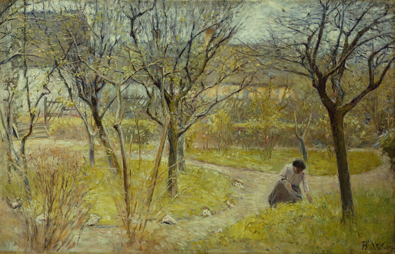 Lentedag in de Tuin door Bertha Wegmann