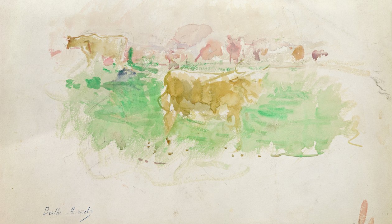 Koeien in Normandië, 1880 door Berthe Morisot