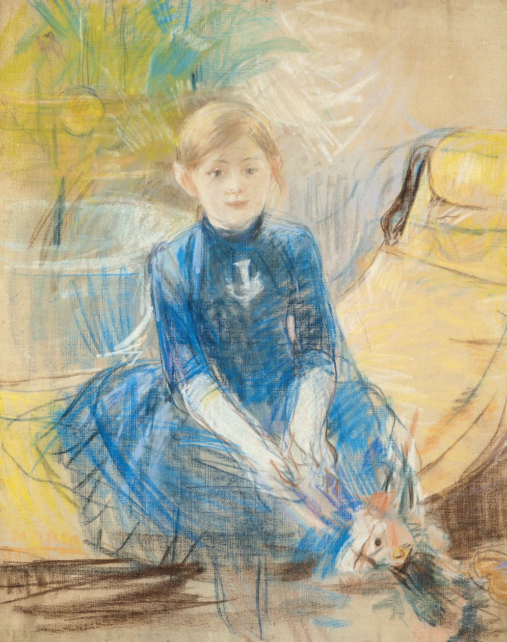 Klein Meisje met een Blauwe Trui, 1886 door Berthe Morisot