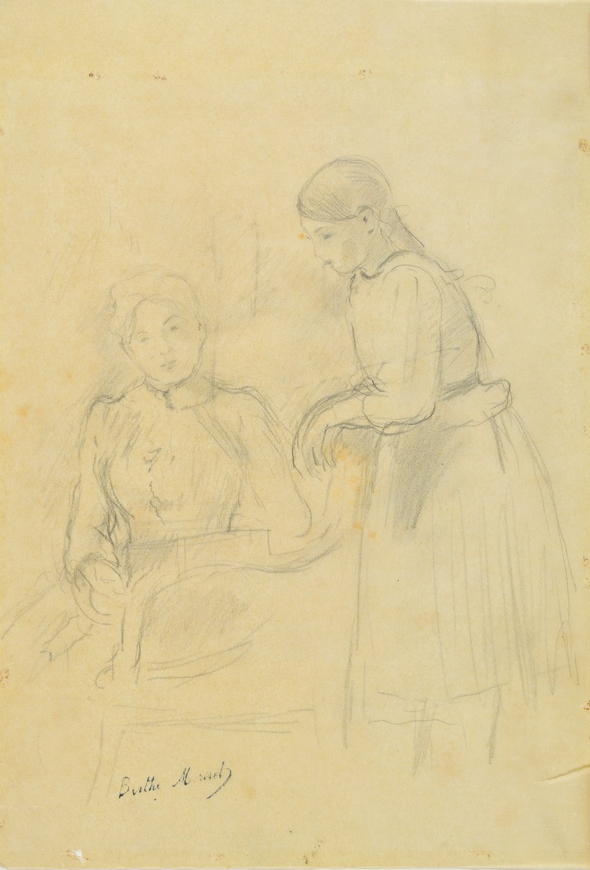 Portret van Alice Gamby en Julie Manet, 1889 door Berthe Morisot
