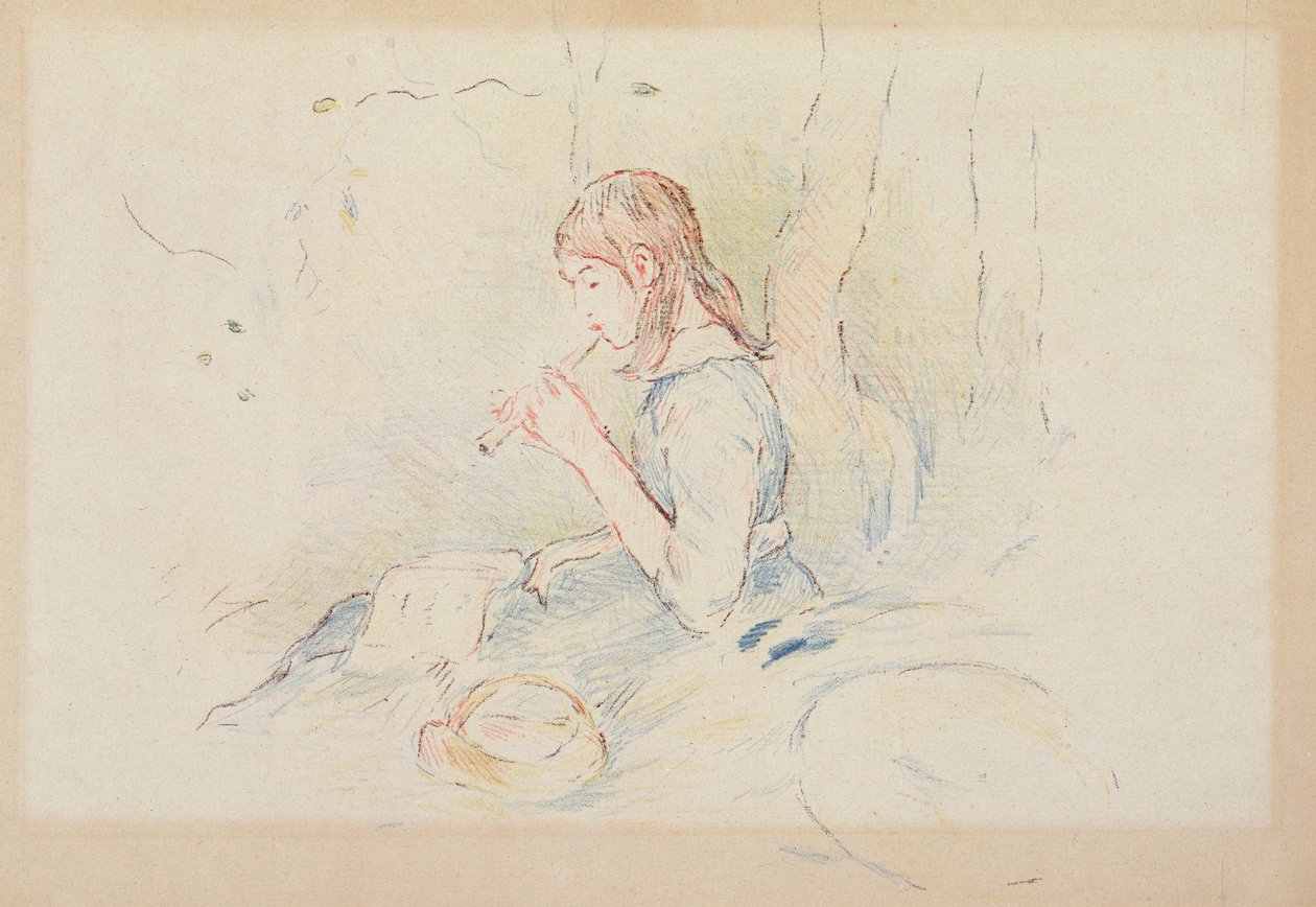 De Flageoletspeler door Berthe Morisot