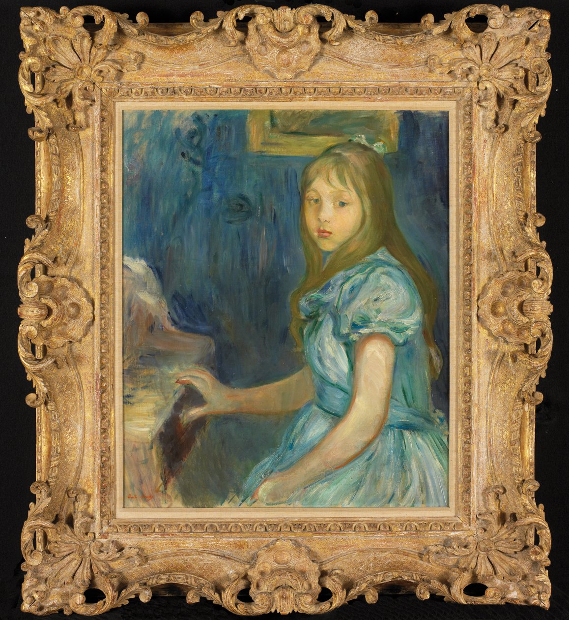 Lucie Léon aan de Piano door Berthe Morisot