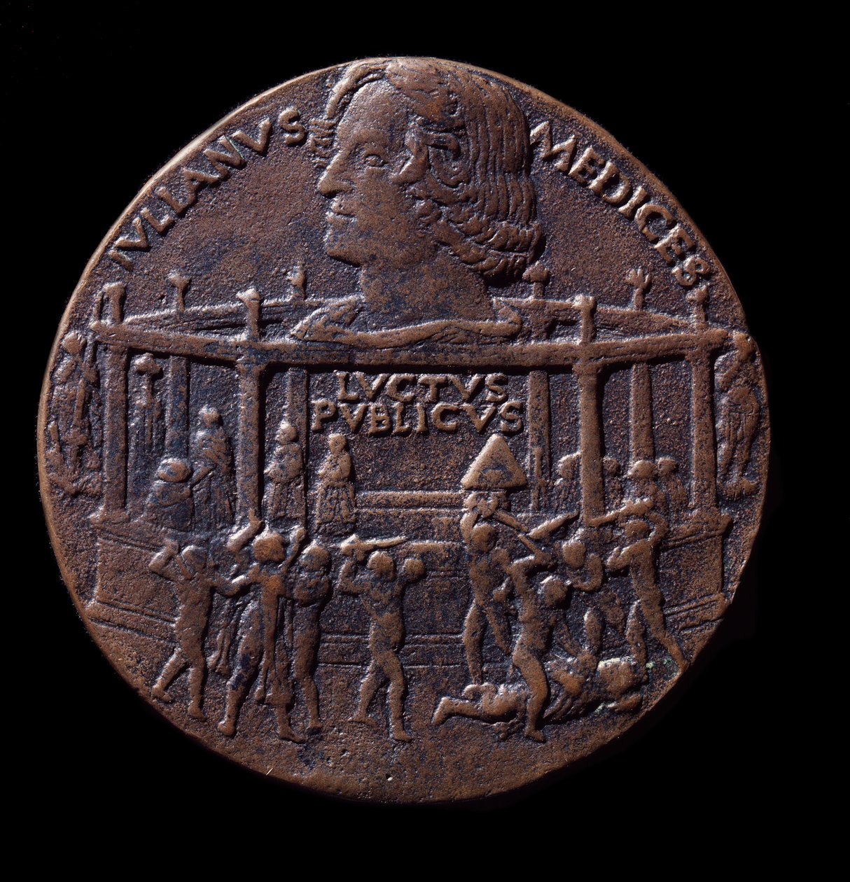 Bronzen medaille over de Pazzi-samenzwering (1478) door Bertoldo di Giovanni