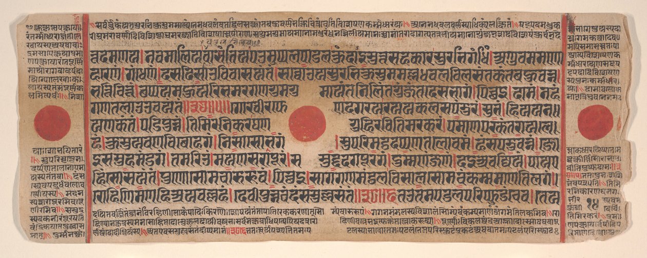 Blad uit een Kalpa Sutra Jain Boek van Rituelen, 15e eeuw door Bhadrabahu