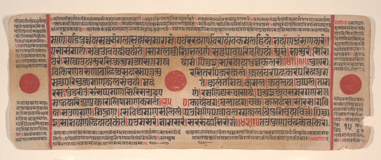 Blad uit een Kalpa Sutra Jain Boek van Rituelen, 15e eeuw door Bhadrabahu