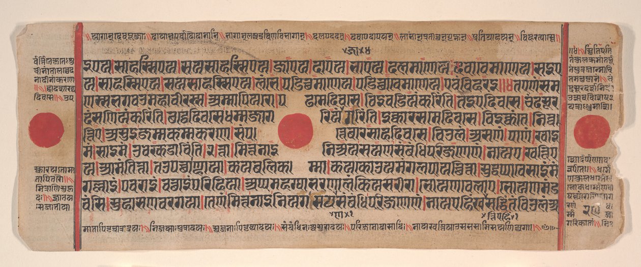 Blad uit een Kalpa Sutra Jain Boek van Rituelen, 15e eeuw door Bhadrabahu