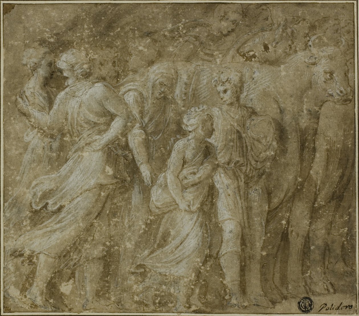 Processie van figuren en ossen door Biagio Pupini