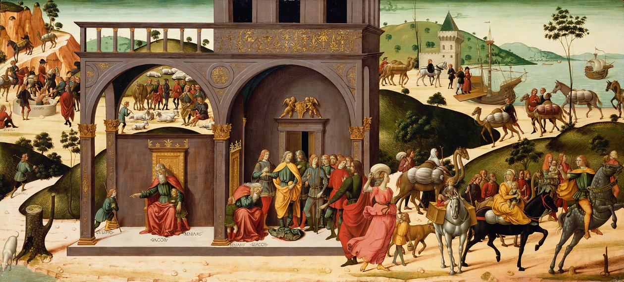Het verhaal van Jozef, ca. 1485 (tempera en bladgoud op paneel) door Biagio d
