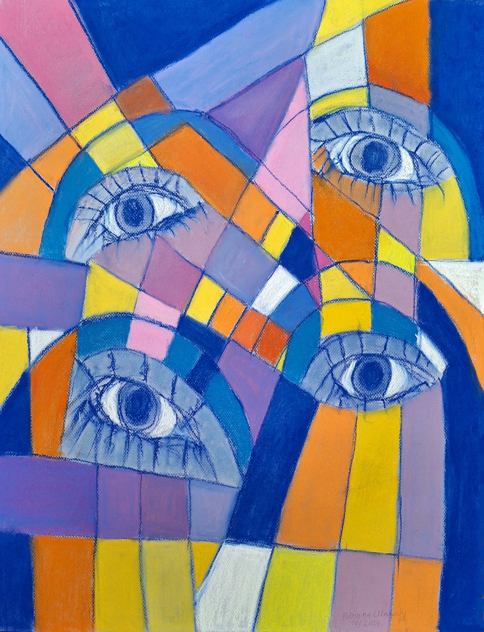 Gaas, 2024 (pastel op kaart) door Bibiana Ulanosky