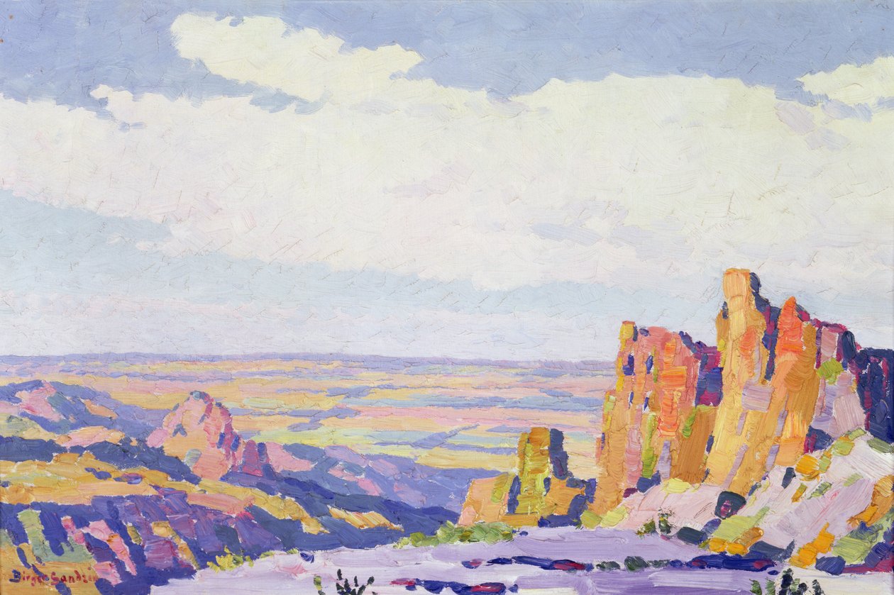 Western Kansas (olieverf op doek) door Birger Sandzen
