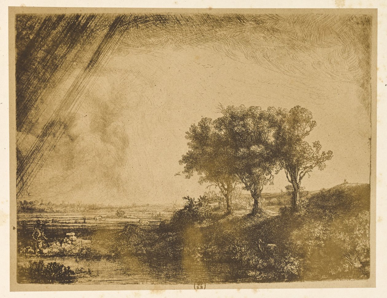 Het landschap met de drie bomen door Bisson Frères
