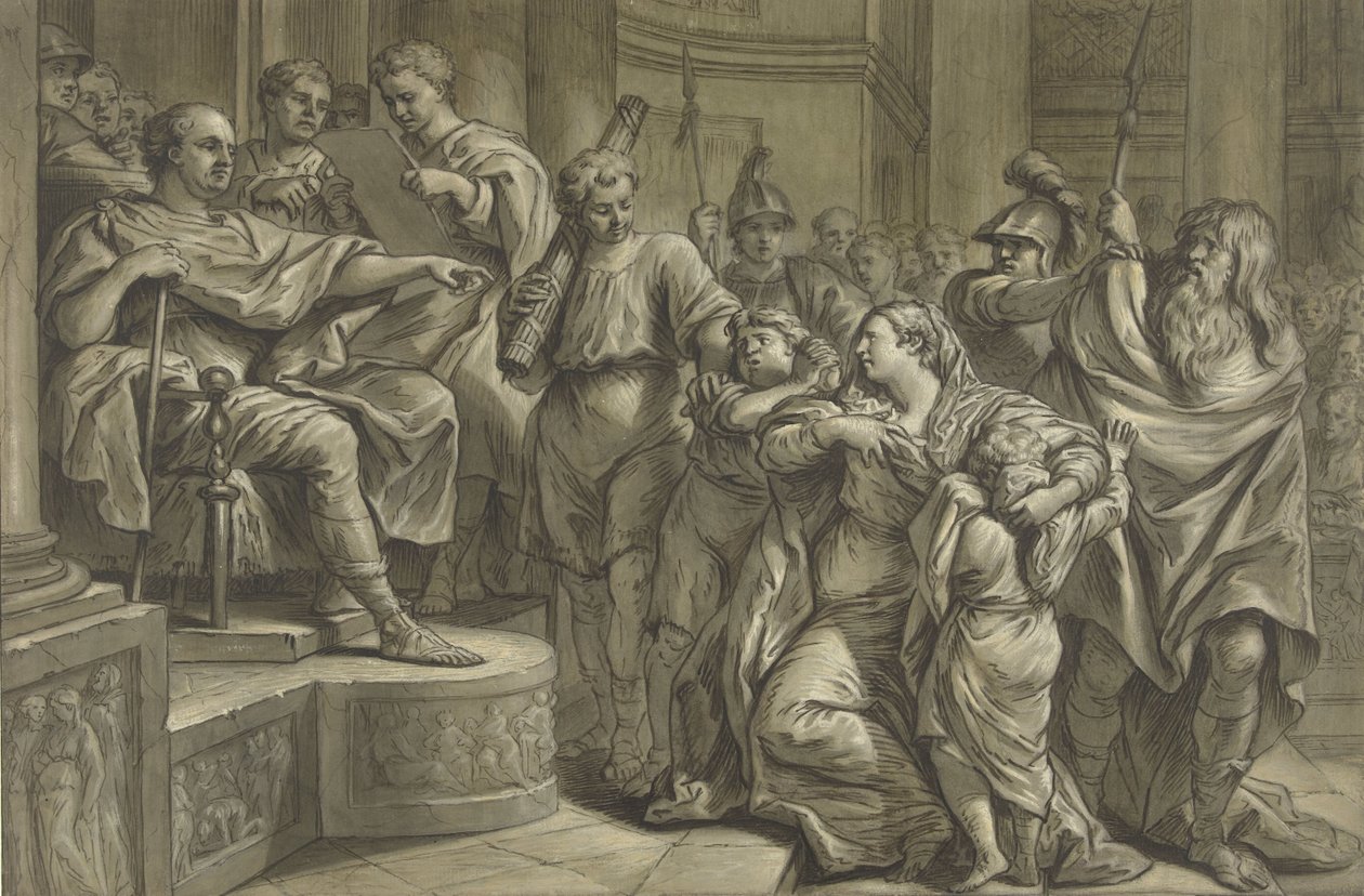 Eponina vraagt aan Vespasianus genade voor Sabinus door Blaise Nicolas Lesueur