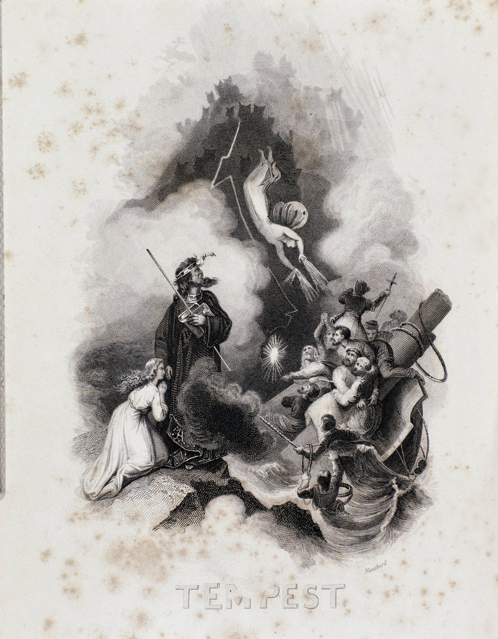 Blanchard gravure voor de eerste akte van William Shakespeare