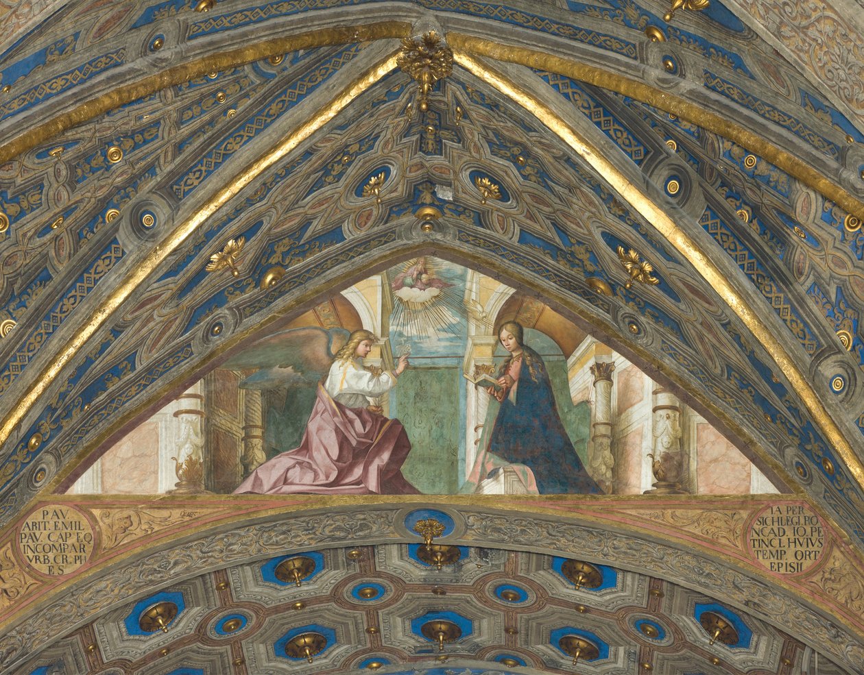 Apsis, Superarch, Annunciatie 1506-07 door Boccaccio Boccaccino