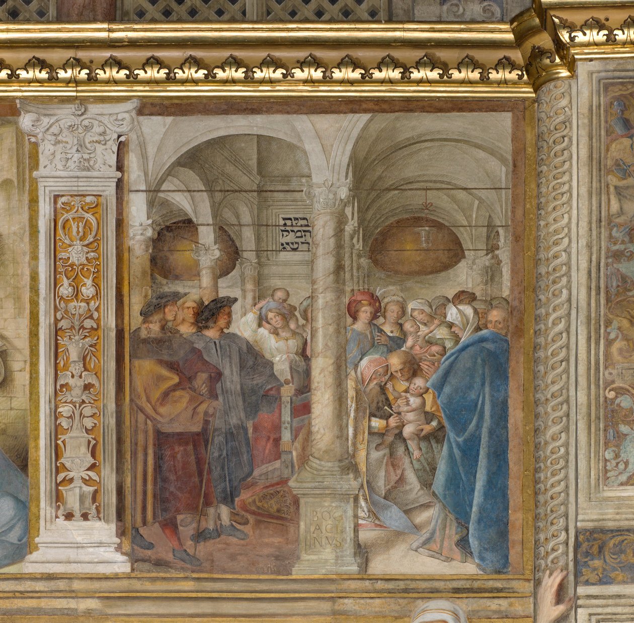 Centrale Schip, Vierde Noordelijke Span, Besnijdenis, Boccaccio Boccaccino 1516-17 door Boccaccio Boccaccino