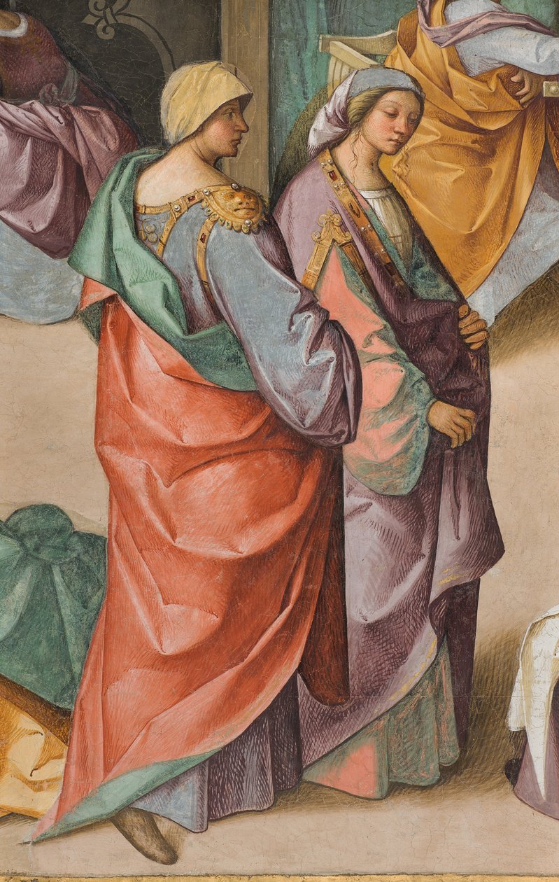 Centraal Schip, Tweede Noordelijke Span, Geboorte van de Maagd (detail) door Boccaccio Boccaccino