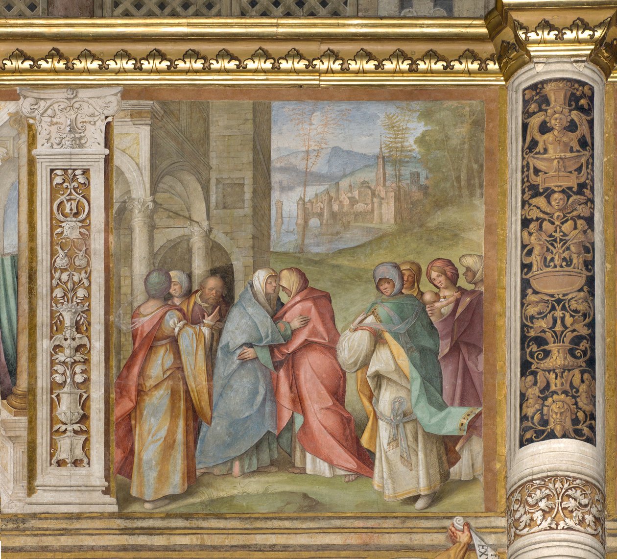 Centrale Schip, Derde Noord Span, Bezoek, Boccaccio Boccaccino 1516-17 door Boccaccio Boccaccino