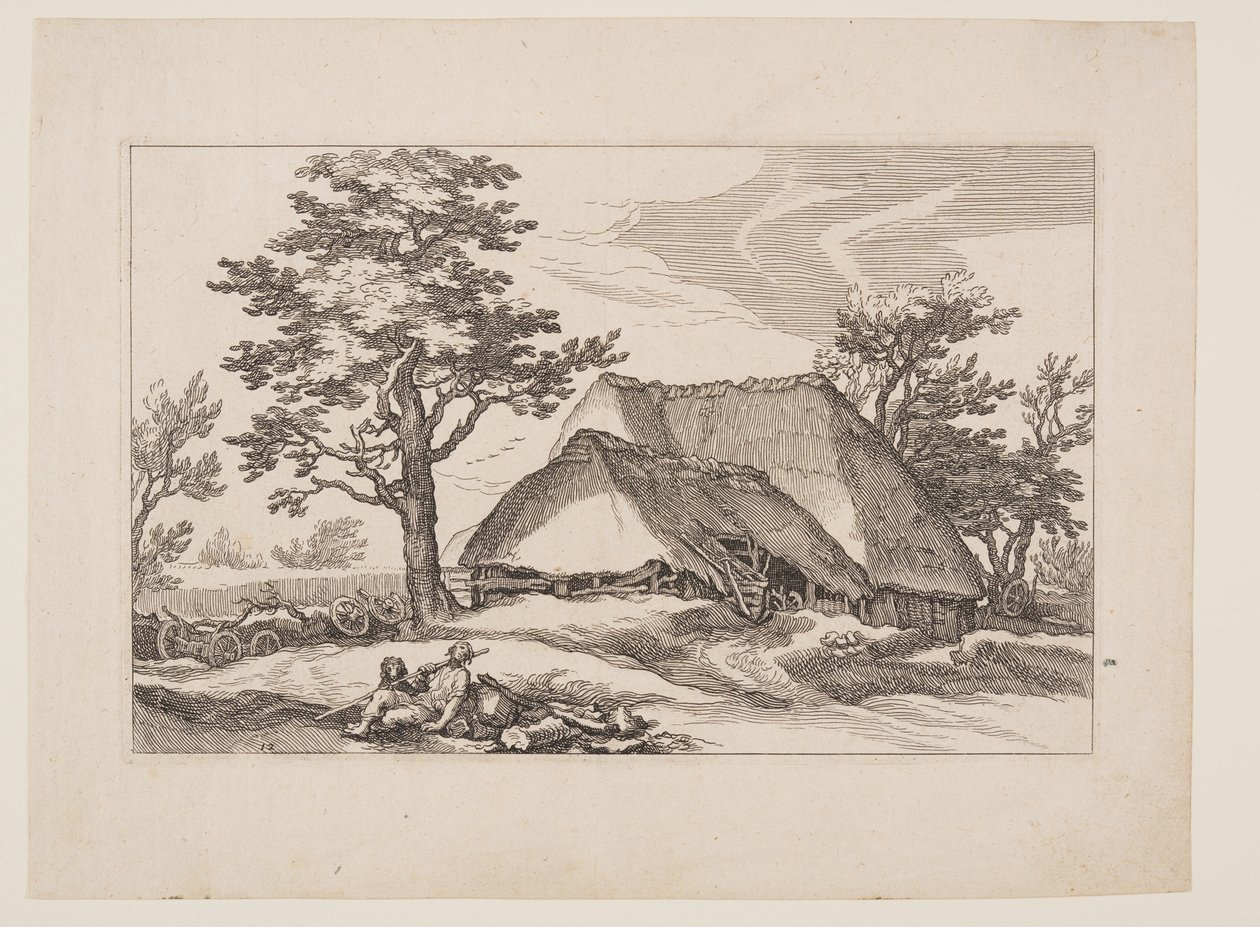 Plaat 12, uit Landschappen met boerderijen door Boetius Adams Bolswert