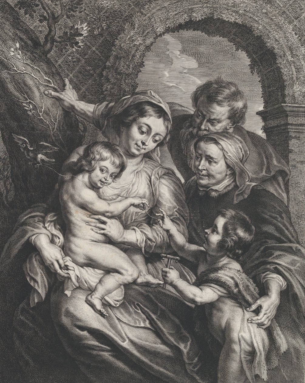 De Heilige Familie met Sint Elizabeth en de jonge Sint Johannes de Doper door Boetius Adams Bolswert