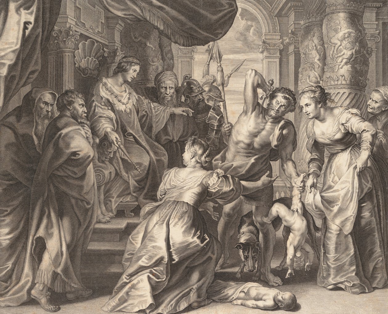 Het oordeel van Salomo, 1595-1633 door Boetius Adams Bolswert