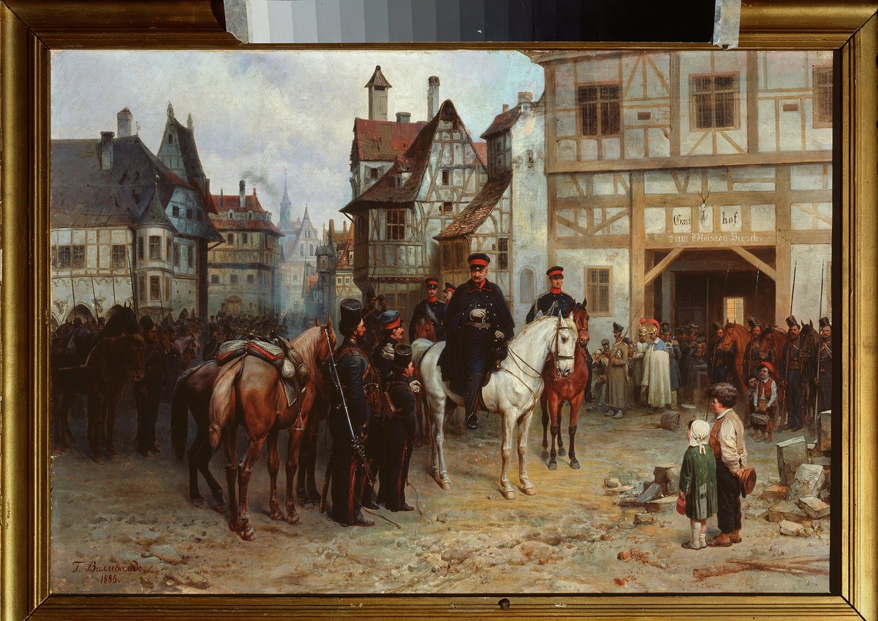 Generaal Gebhard Leberecht von Blücher met de Kozakken in Bautzen door Bogdan Willewalde