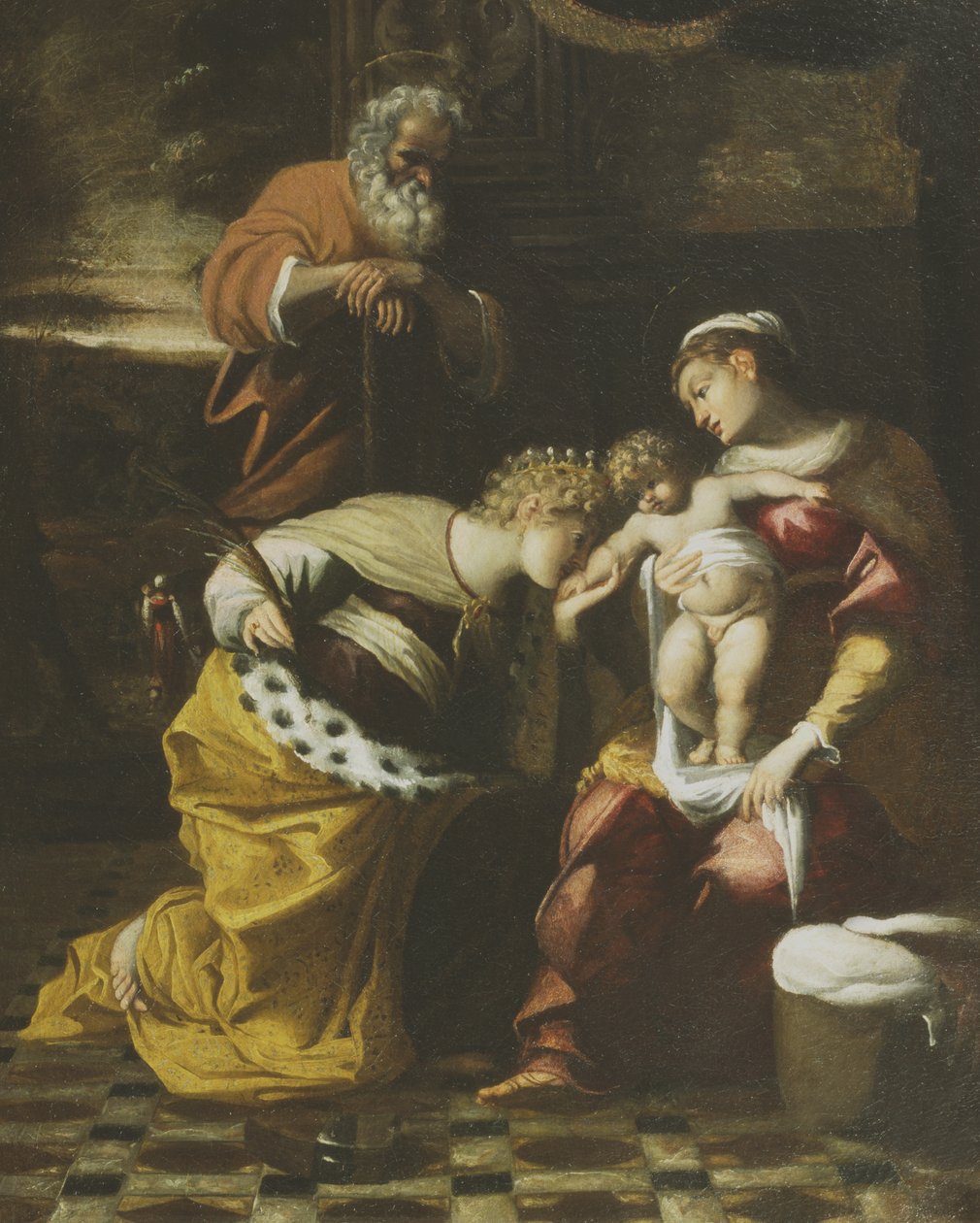Mystiek huwelijk van Sint Catharina door Bolognese School