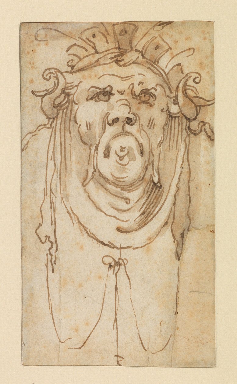 Grote mask, 17e eeuw door Bolognese School
