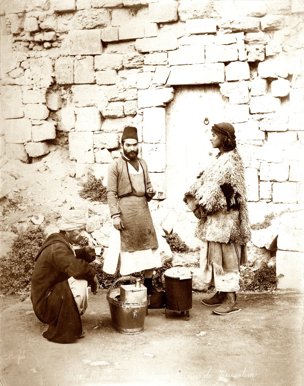 Koffieverkoper in Jeruzalem door Bonfils Studio