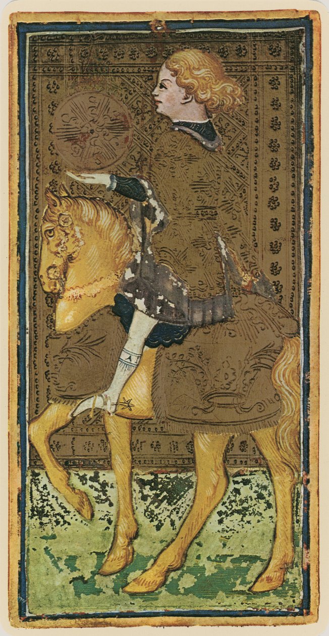 De Ridder van Munten, facsimile van een tarotkaart uit het 