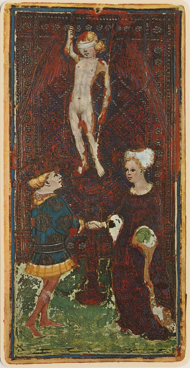 De Geliefden, facsimile van een tarotkaart uit het 