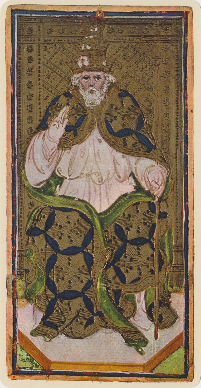 De Paus, facsimile van een tarotkaart uit het 
