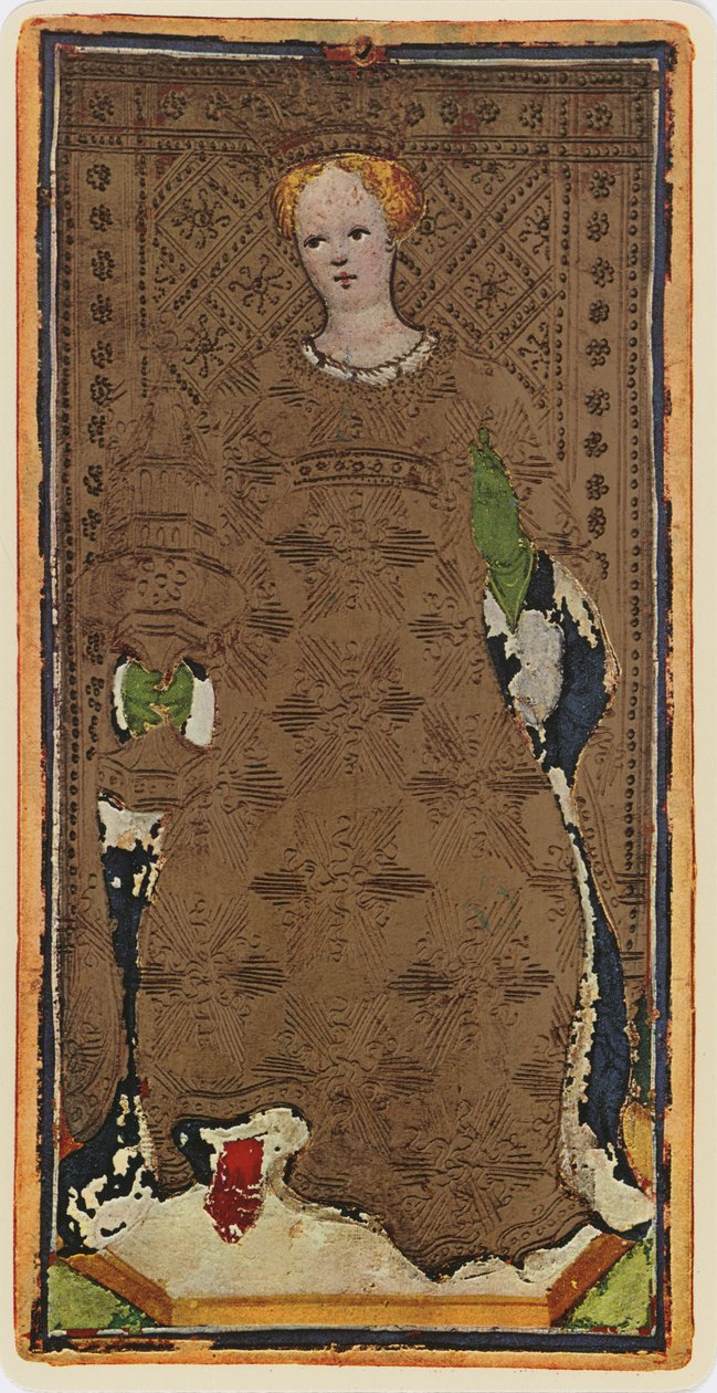De Koningin van Bekers, facsimile van een tarotkaart uit het 