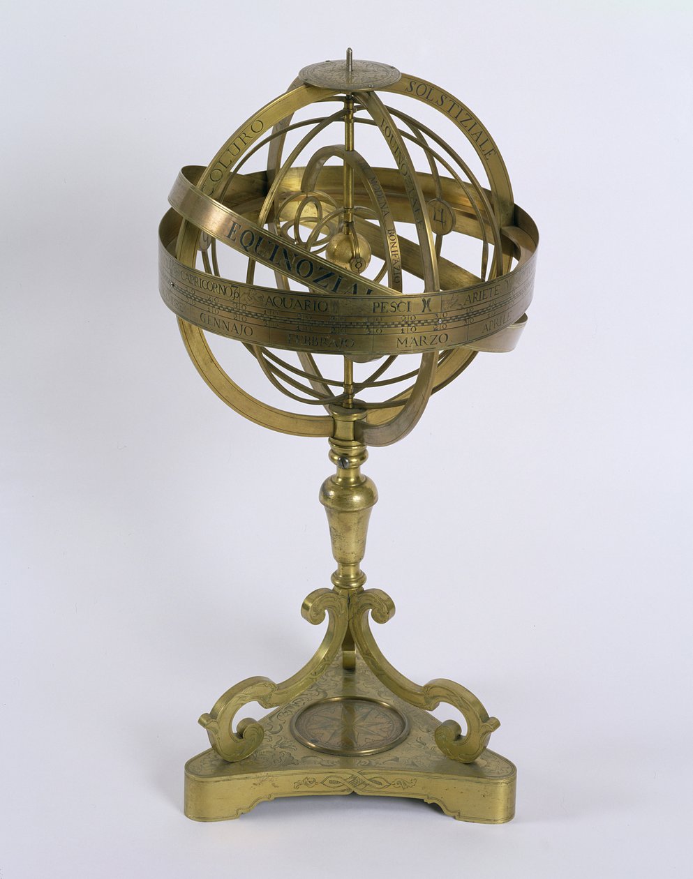 Een armillairsfeer van het Copernicaanse systeem, 1764 door Bonifazio Borsari