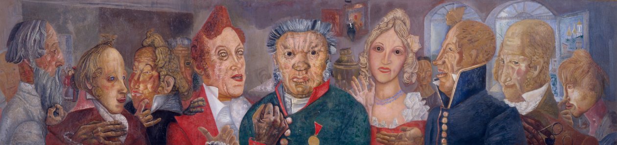 Personages uit de komedie De Revisor van N. Gogol, 1933-1934 door Boris Dmitrievich Grigoriev