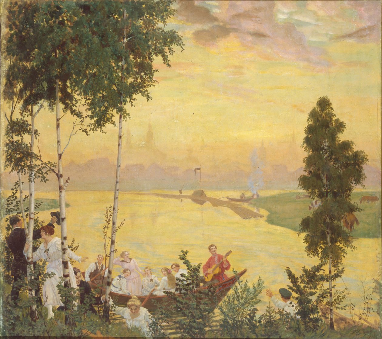 Landelijke reis door Boris Mikhailovich Kustodiev