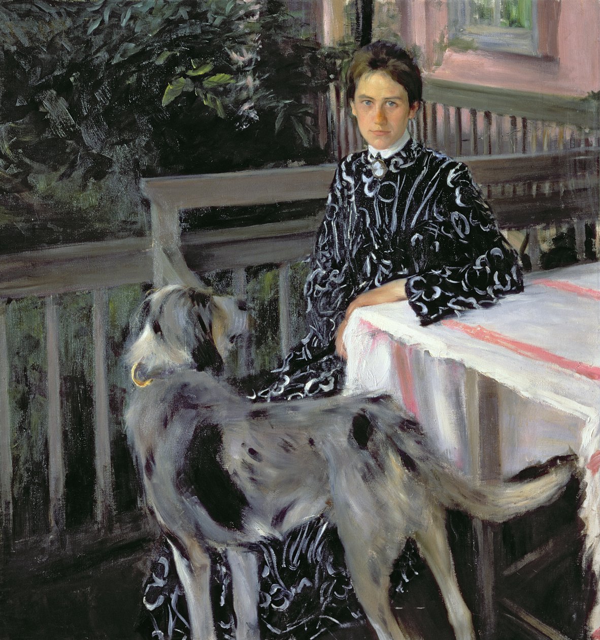 Portret van Yulia Yevstafievna Kustodieva, de vrouw van de kunstenaar, 1903 door Boris Mikhailovich Kustodiev